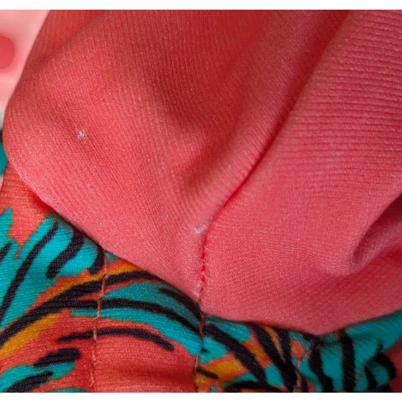 Maaji Cali Sunset Ada Long Sleeve Bikini Top Size Small Reversible Coral Orange - Picture 8 of 10